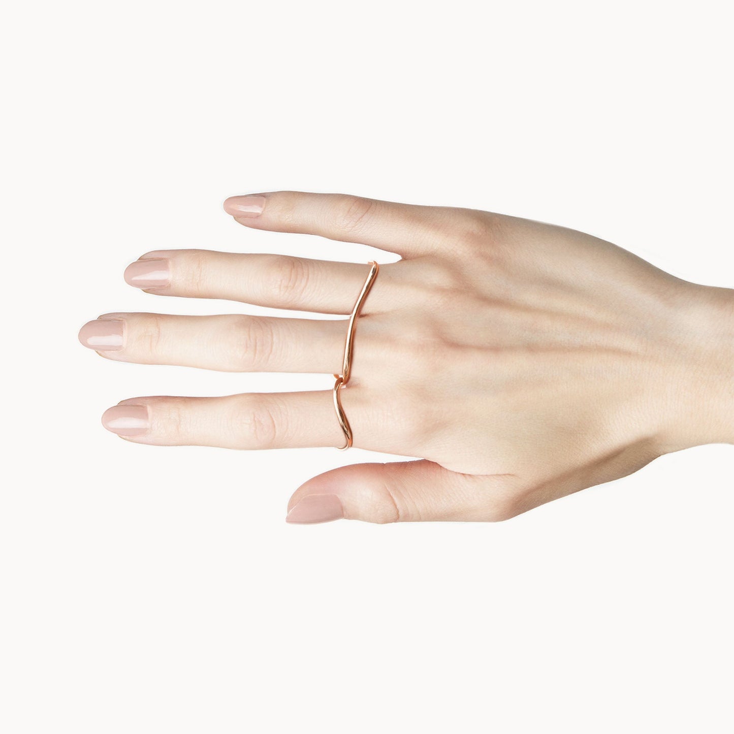 美品☆ TWO FINGER RING ダブルフィンガーリング ゴールドリング