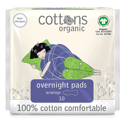 Maternity Pads with Organic Cotton Cover, 10 Pads