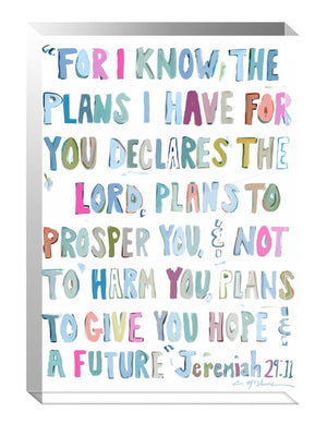 Jeremiah Acrylic Block, Pinks | Chelsea McShane Art - Such Grace Boutique 