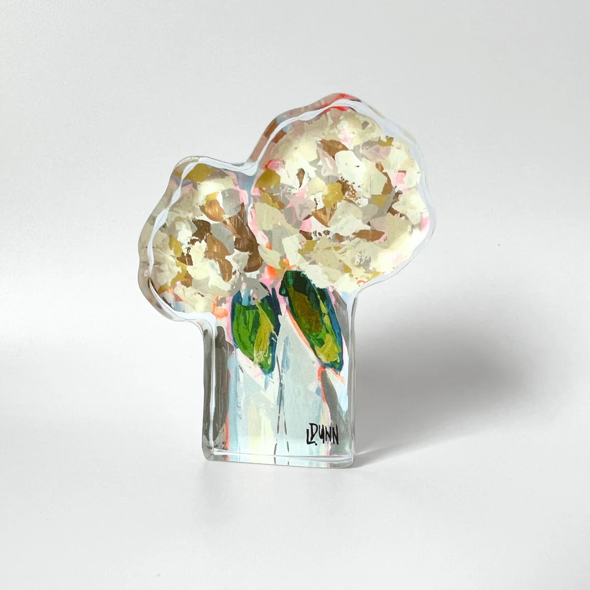 Two Hydrangea Blooms Acrylic Block | Lauren Dunn