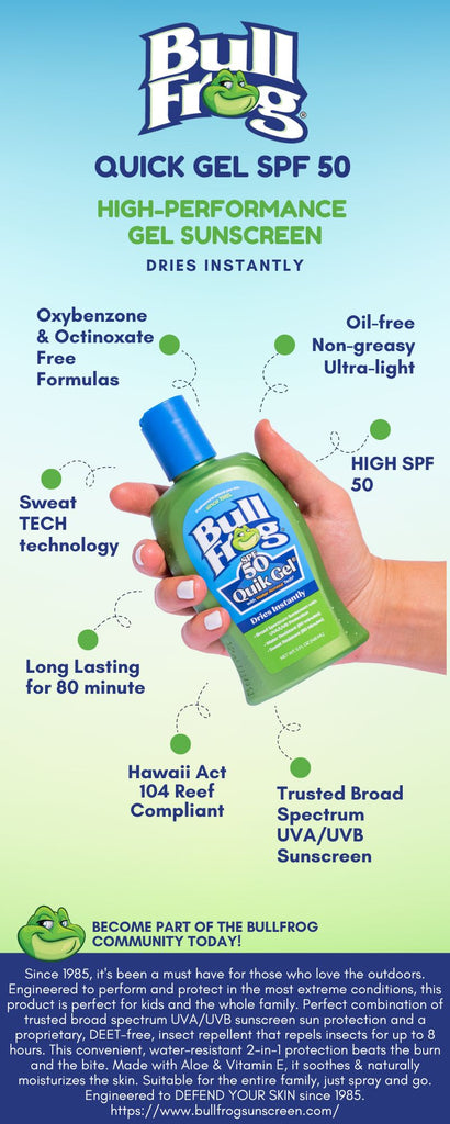 quick gel spf 50 bullfrog sunscreen