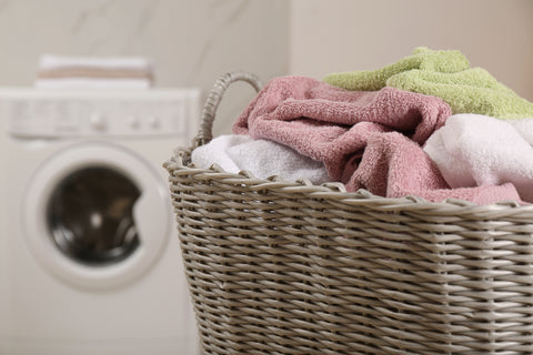 laundry basket with fresh, clean towels