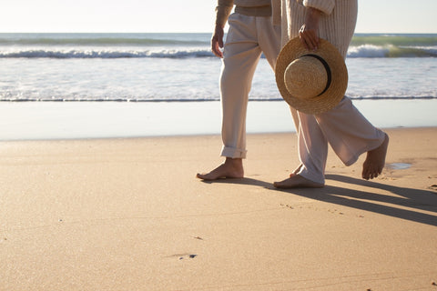 couple walking on beach