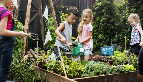 Children gardening