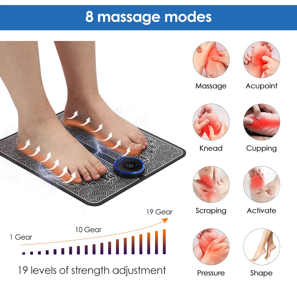 EMS Electric Foot Massager Mat - Relieve Pain & Boost Circulation - Image 26
