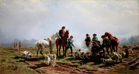 Rosa Bonheur, “Gathering for the Hunt” (1856), oil on canvas, 31.25” X 59”, Haggin Museum, Stockton, CA