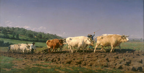Rosa Bonheurt, "Ploughing in the Nivernais" (1849), oil on canvas, 52” x 100”, Musée d’Orsay, Paris