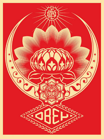 Shepard Fairey, “Lotus Ornament (Red),” 2008, digital