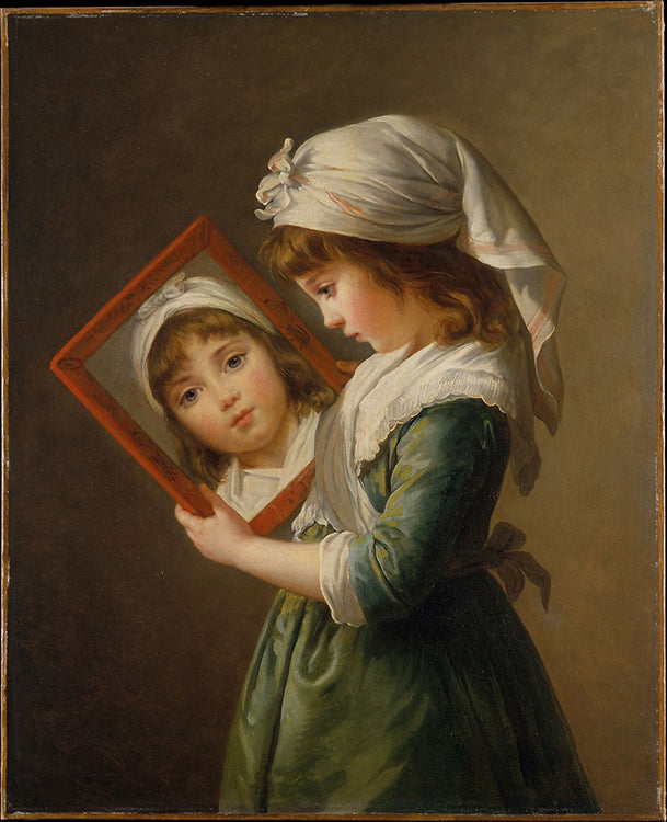 Élisabeth Vigée Le Brun, “Julie Le Brun Looking in a Mirror” (1787), oil on canvas, 28.75” × 23.37”, The Metropolitan Museum of Art