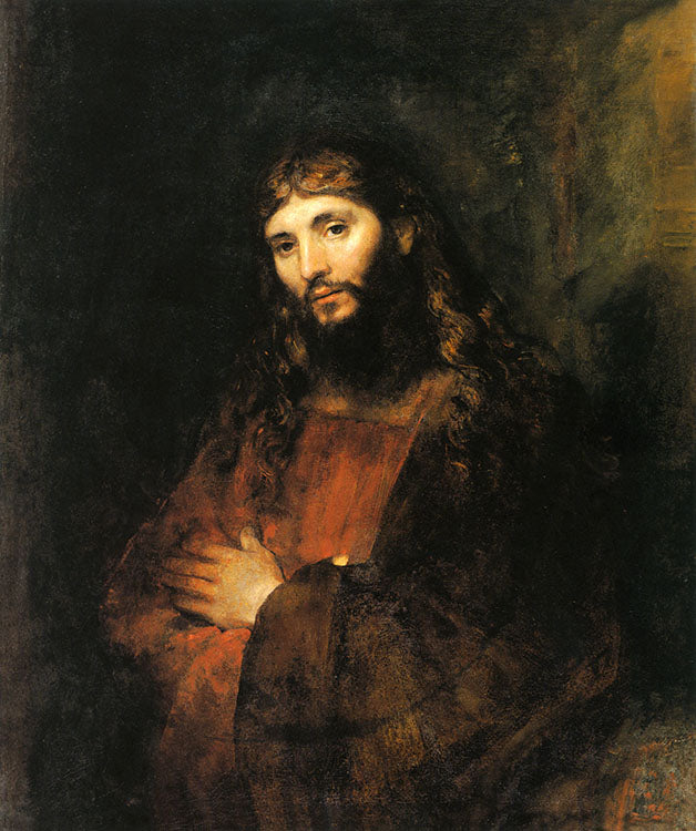 Rembrandt van Rijn (Dutch, 1606-1669), “Christ with Arms Folded,” ca. 1657-1661, oil on canvas, 43 x 35 1/2 in. The Hyde Collection, Glens Falls, New York,  The Hyde Collection Trust, 1971.37. Photograph: mclaughlinphoto.com