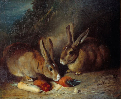 Rosa Bonheur, “Two Rabbits” (1841), oil on canvas, Musée Beaux Arts, Bordeaux, France