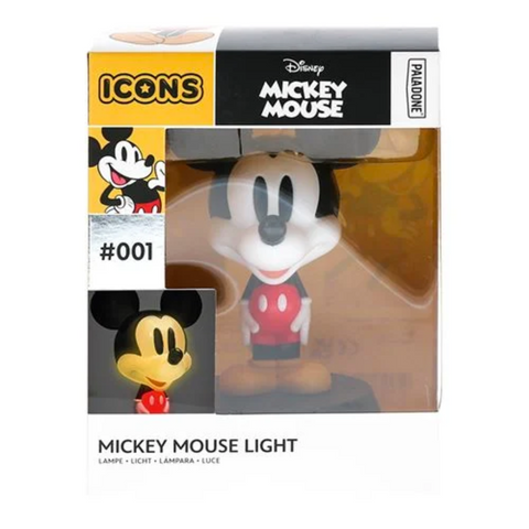 Paladone Disney Mickey Icon Light (#001)  Officially licensed DC Comics light. Stands approx. 10 cm tall and comes in a window box.  Requires 2x AAA batteries (not included)   Collection: Disney Genre: Merchandise & Gadgets SubGenre: Light Weight: 0.17kg / 0.37lbs EAN: 5056577714982