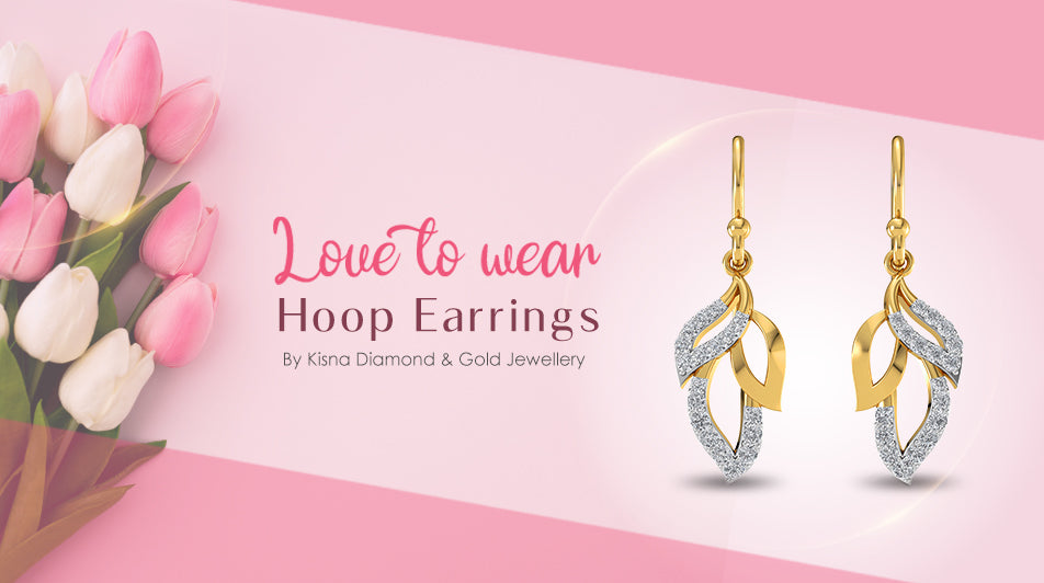 Gold Diamond Hoop Earrings Online - Kisna