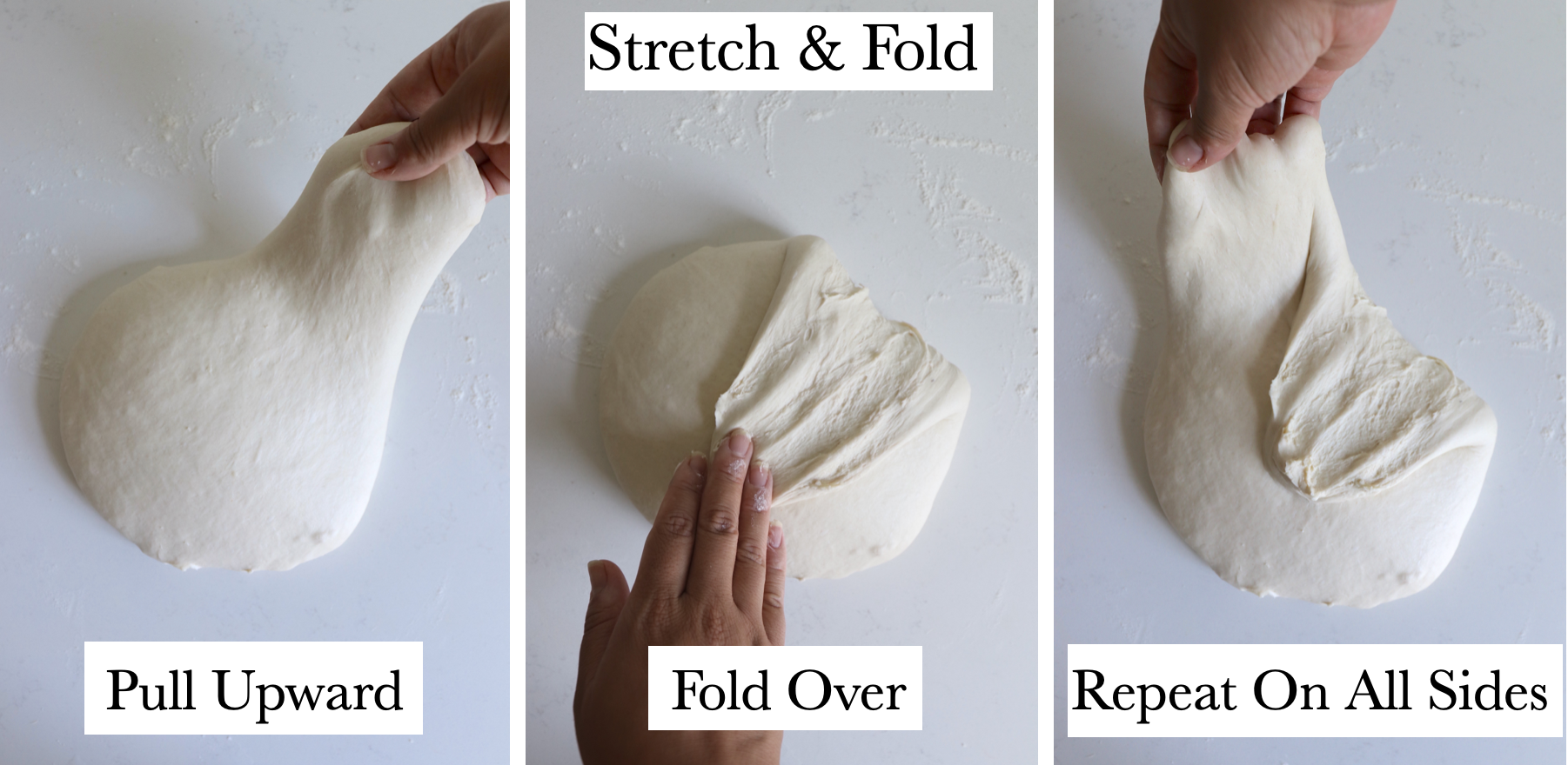 pizza dough stretch and fold