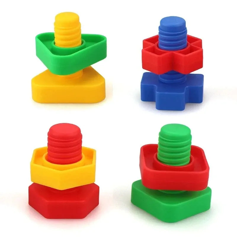 Screw Building Blocks – Plastic Insert Blocks Nut Shape Toys, Educational Toys Screw Set