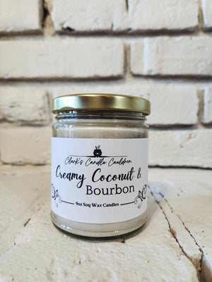 Creamy Coconut & Bourbon - 9oz 100% Soy Wax Candle - Clark's Candle Cauldron