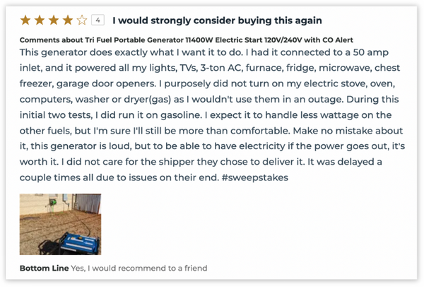 A customer review of the Firman T09275 generator
