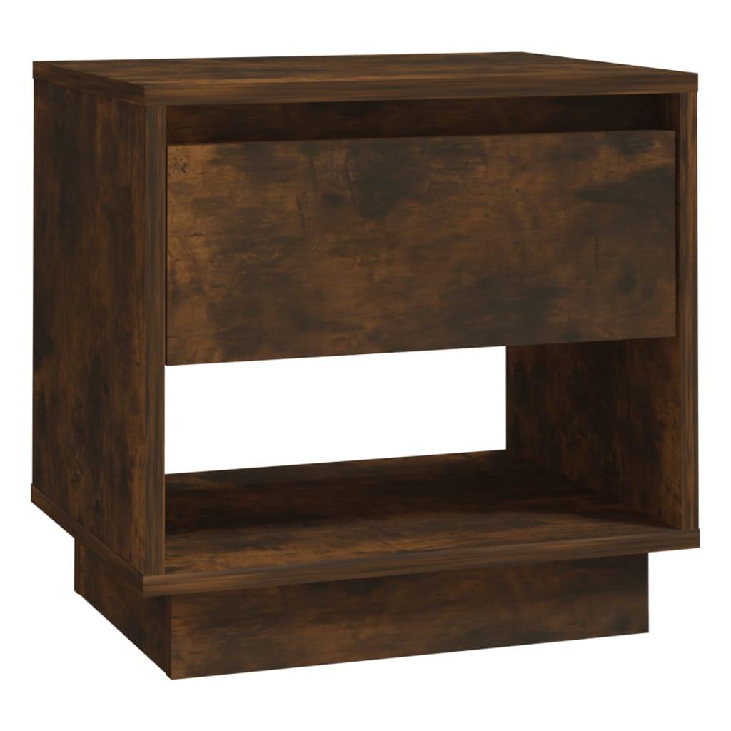 Bedside Cabinet Smoked Oak 45x34x44 cm Engineered Wood