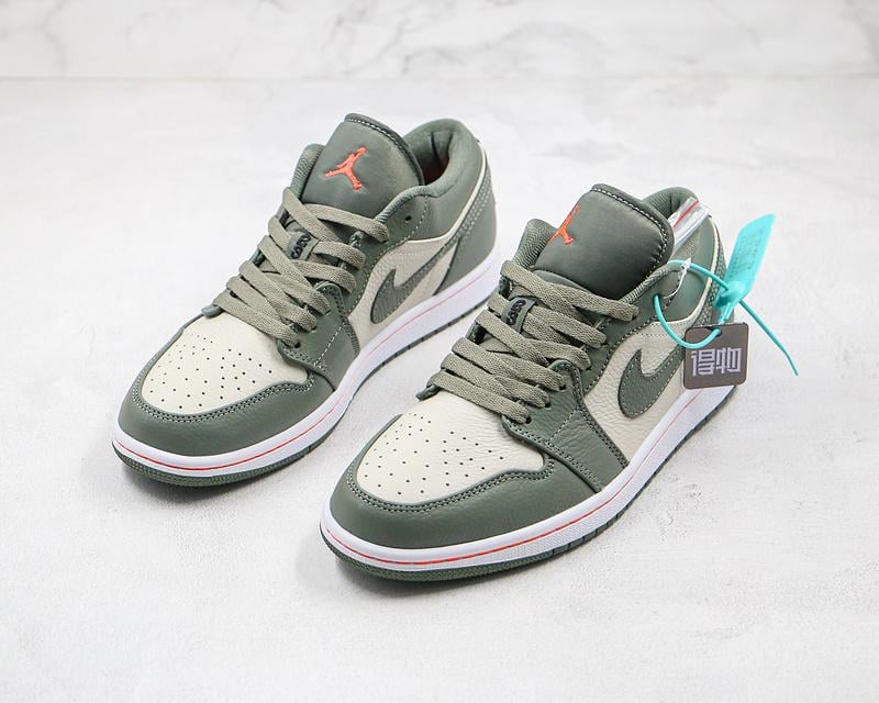 Nike Air Jordan 1 Low Military Green 553558 121 Basketball Shoes