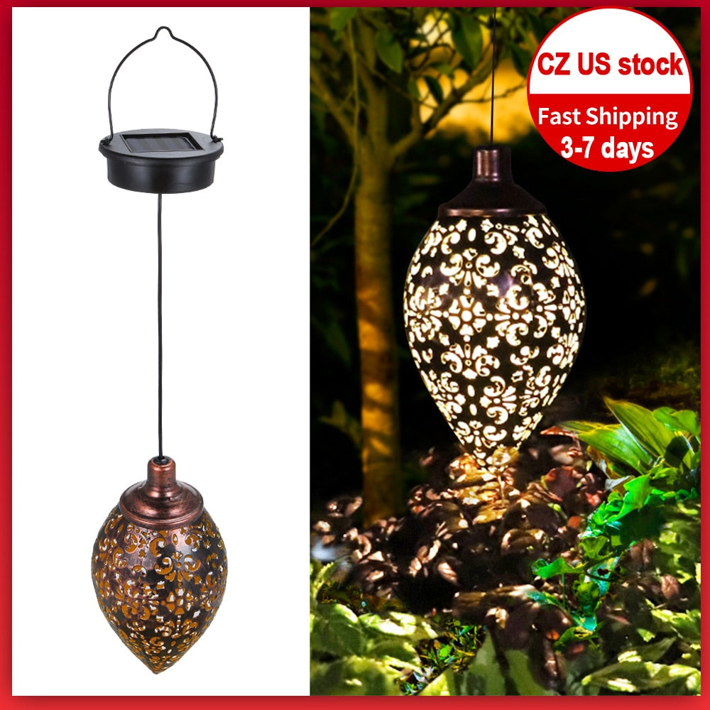 Waterproof solar garden light LED Lantern Hanging Outdoor solar Lamp Olive Shape Sensitive Sensor Control Solar Powered lamp