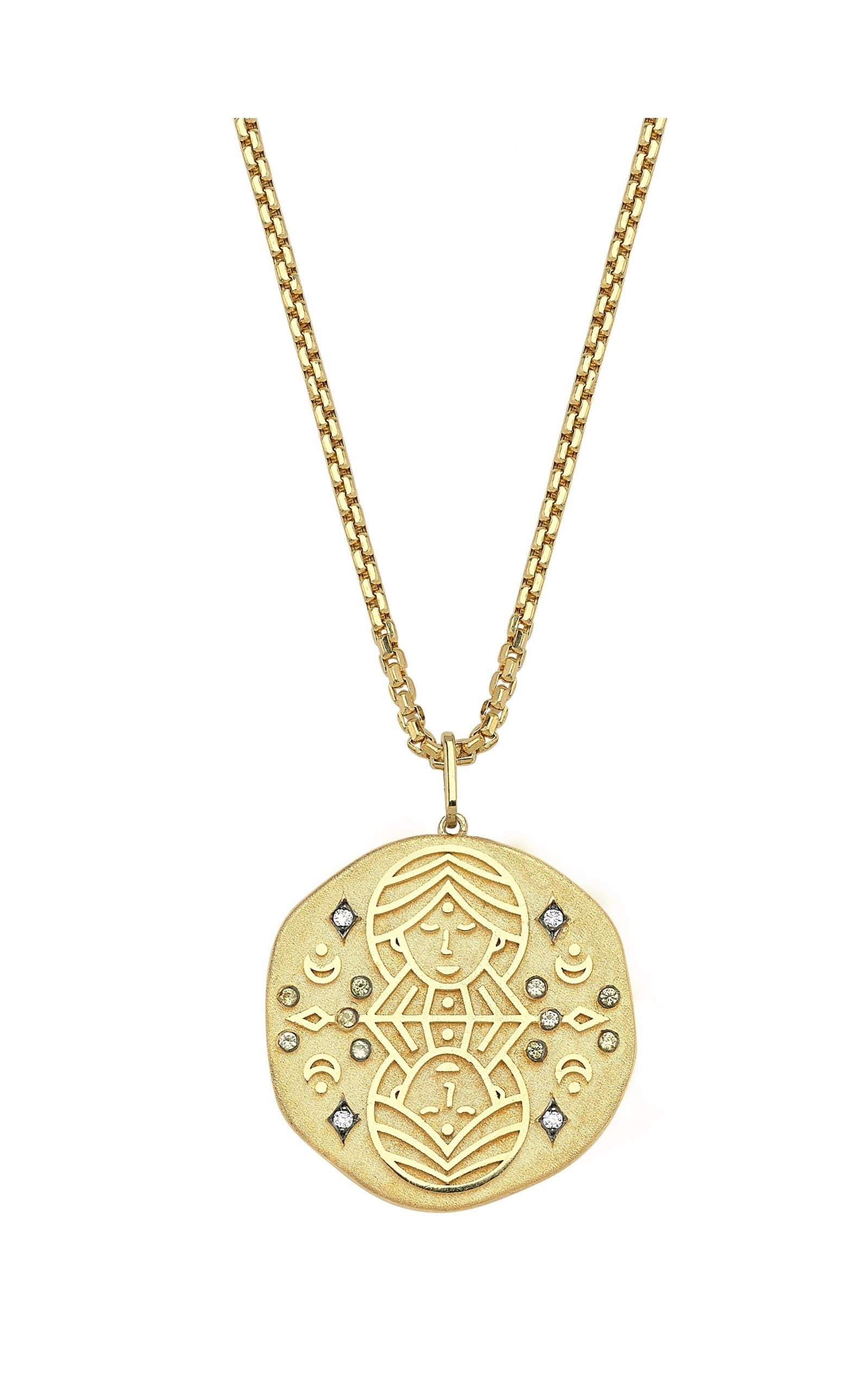 Unique Zodiac Jewelry for Women | 24k gold inscribed Gemini Necklace -  NanoStyle Jewelry