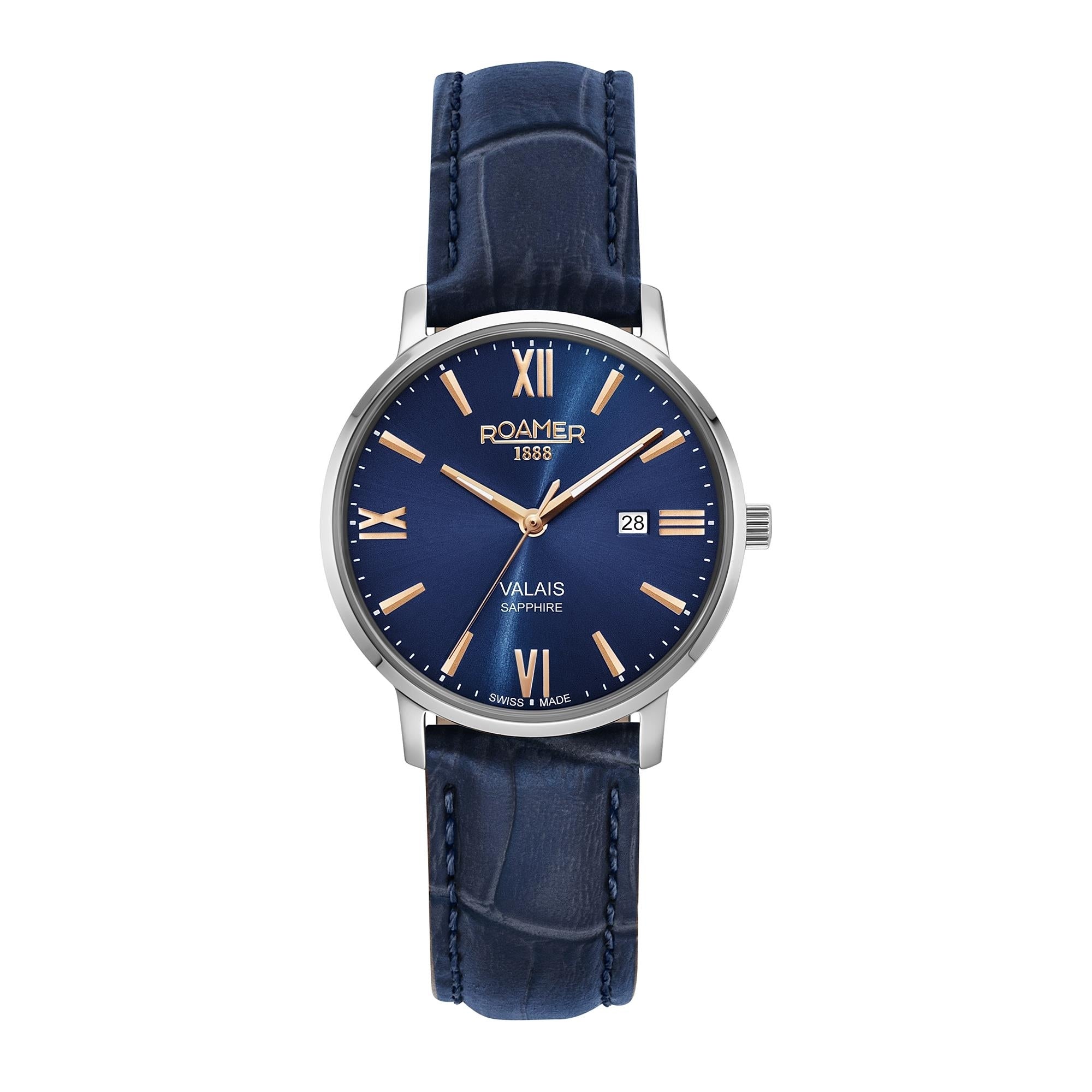 Photos - Wrist Watch Roamer 958844 41 43 05 Women's Valais Blue Leather Strap Wristwatch 