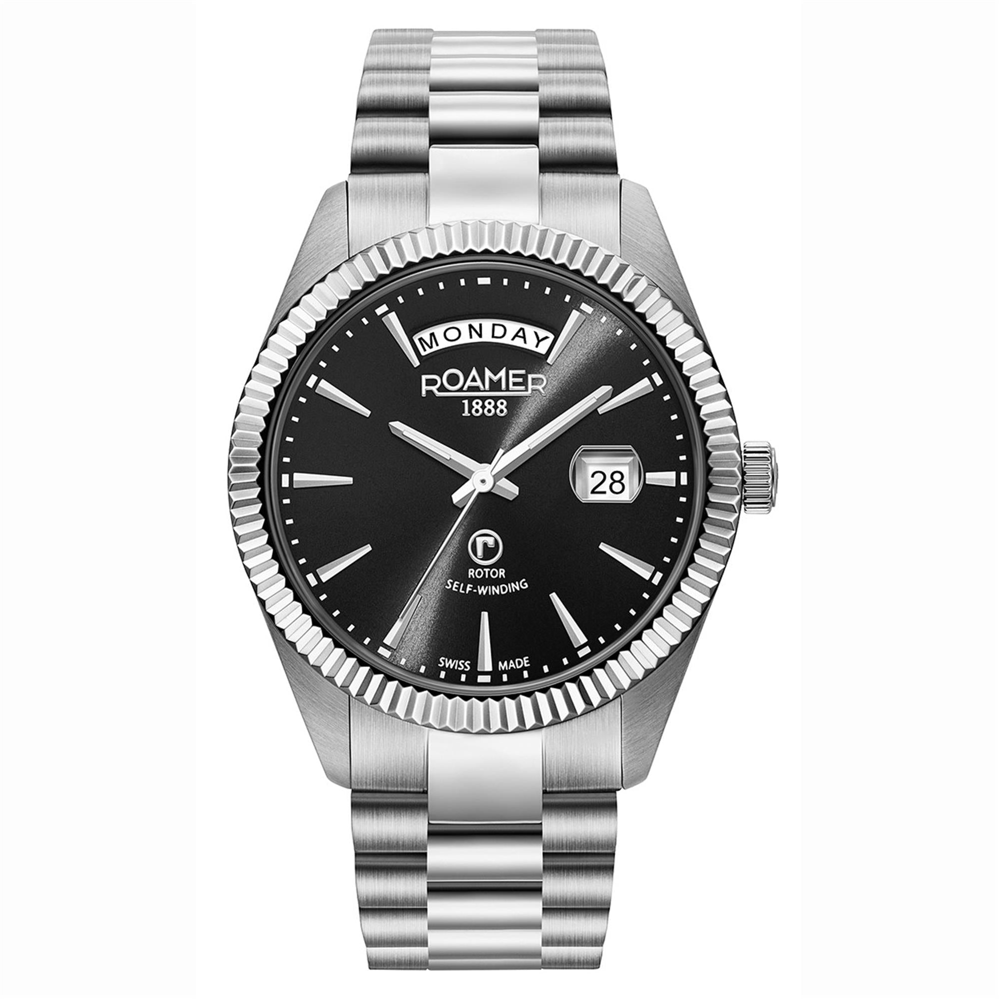 Photos - Wrist Watch Roamer 981662 41 55 90 Primeline Automatic Black Dial Wristwatch 