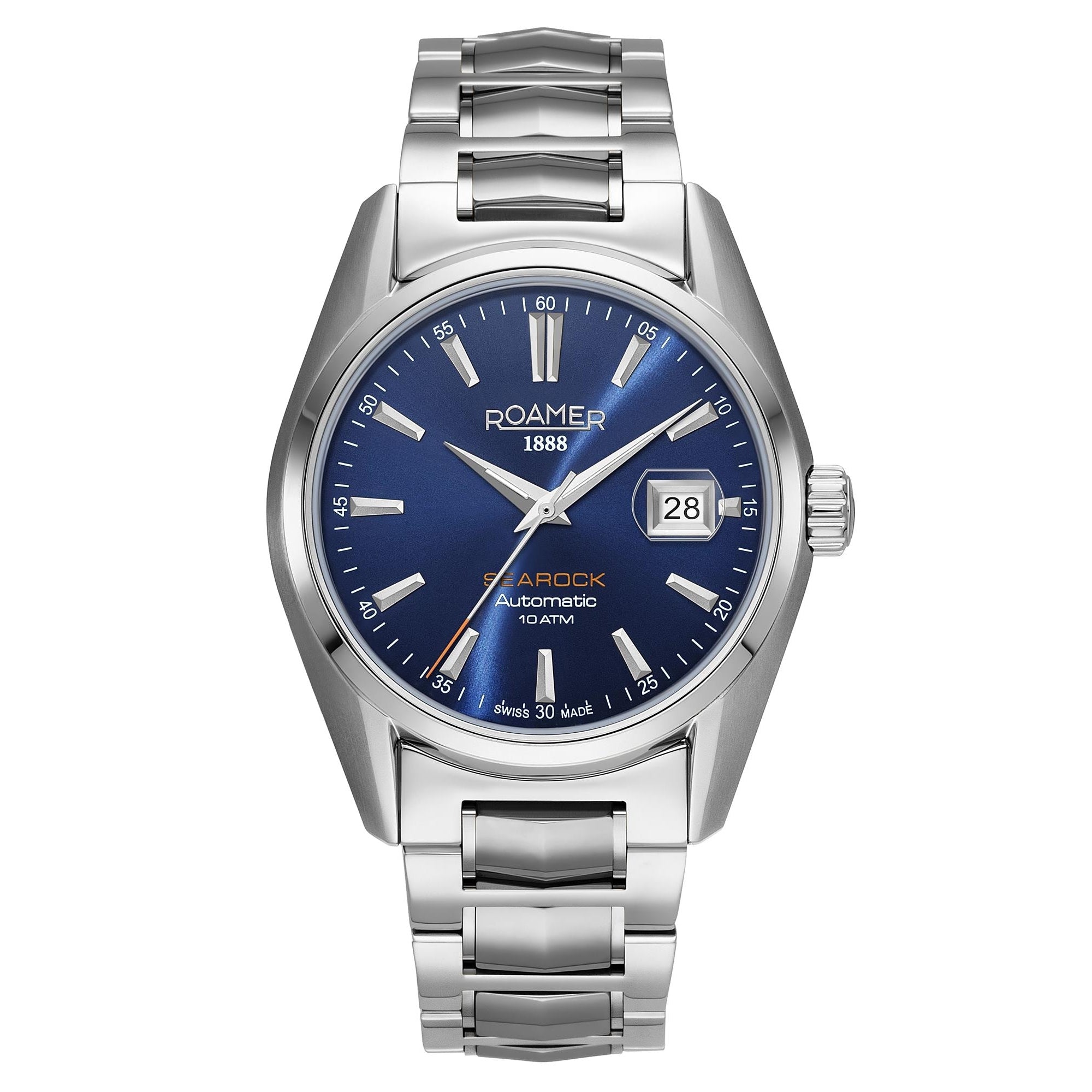 Photos - Wrist Watch Roamer 210665 41 45 20 Men's Searock Automatic Blue Dial Wristwatch 