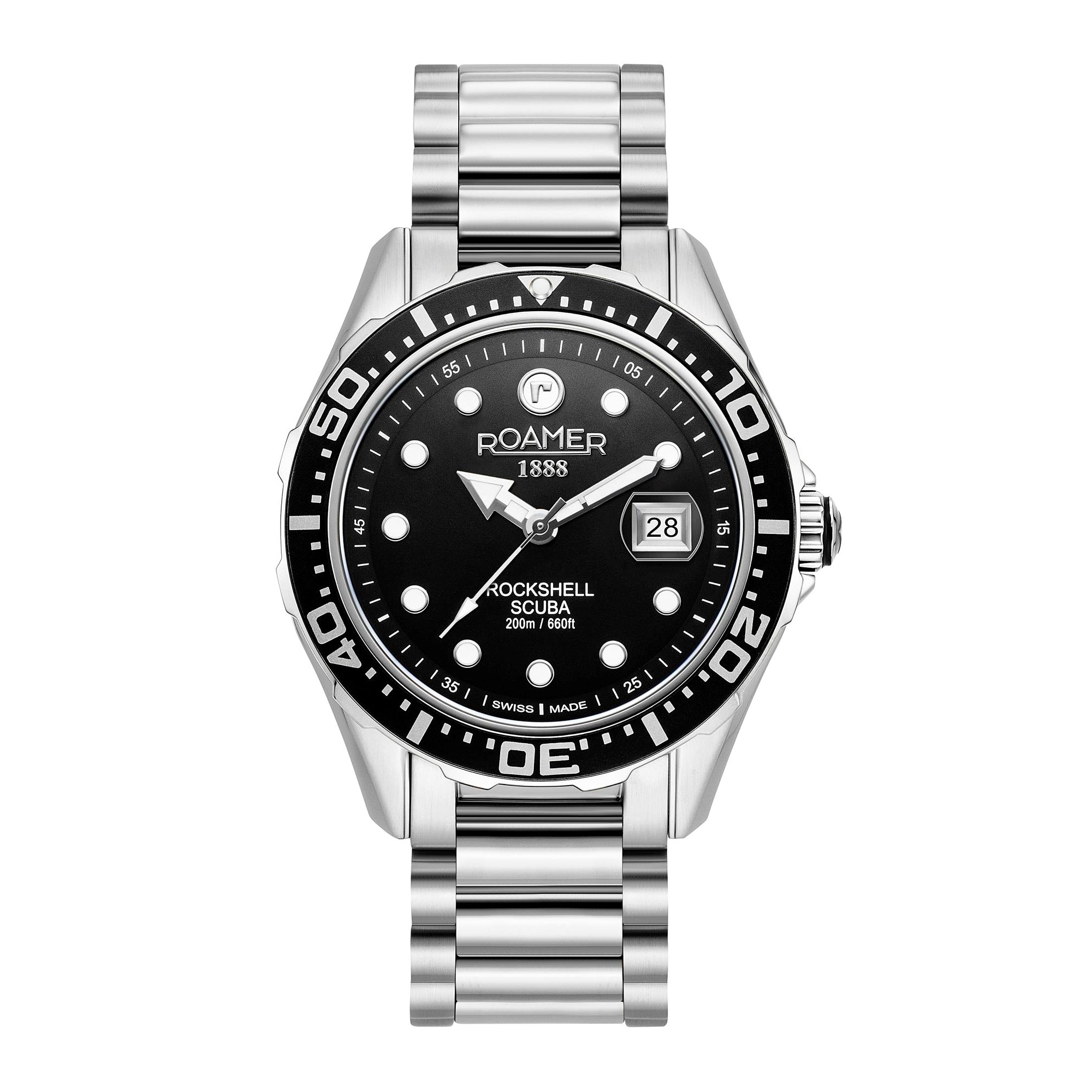 Photos - Wrist Watch Roamer 220858 41 85 50 Rockshell Mark III Scuba Black Dial Wristwatch 