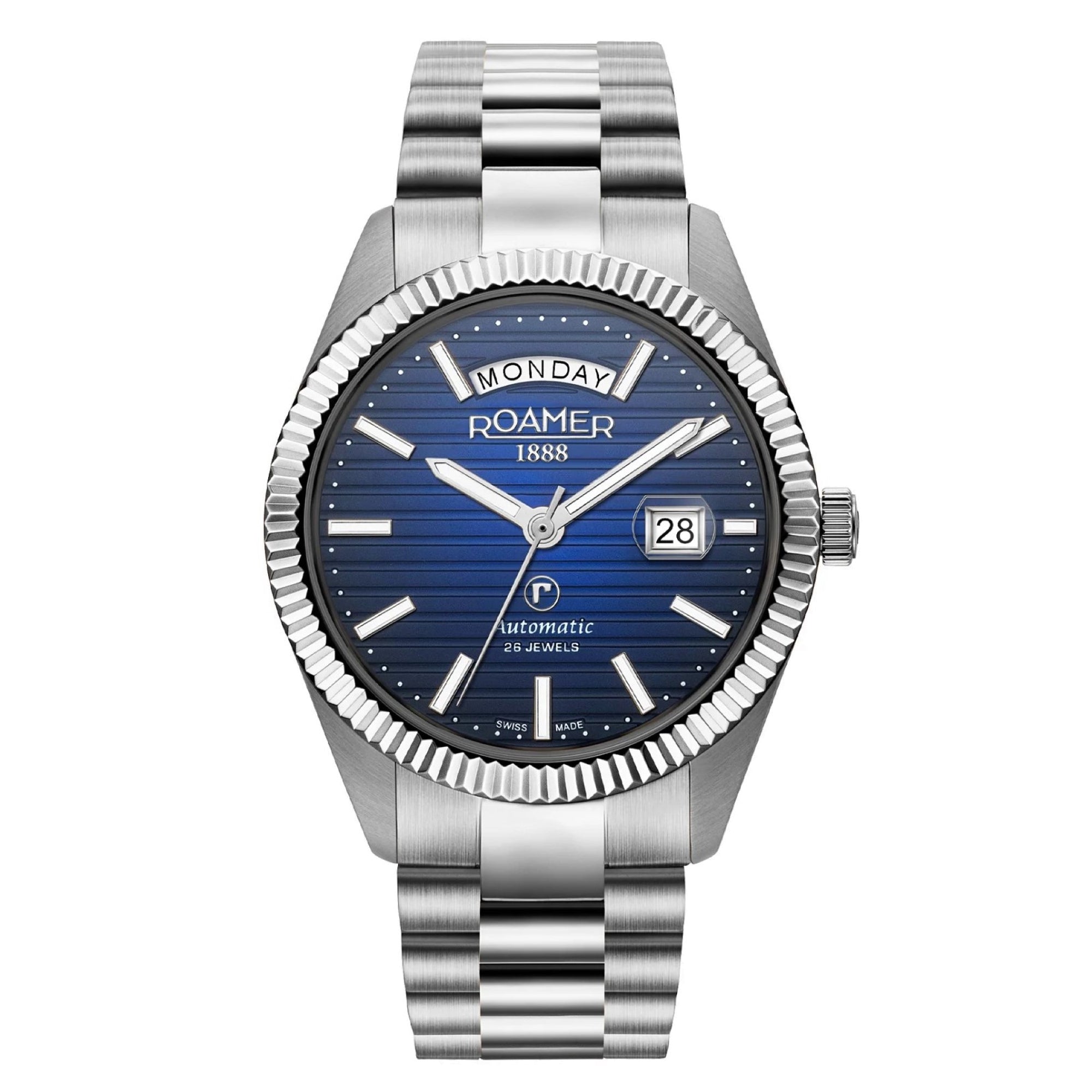 Photos - Wrist Watch Roamer 981666 41 45 50 Daydate II Automatic Steel Bracelet Wristwatch 