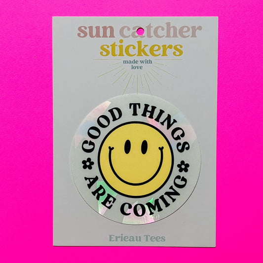 Happy Suncatcher Sticker - Smiley Window Decal - Gasp Winter Park