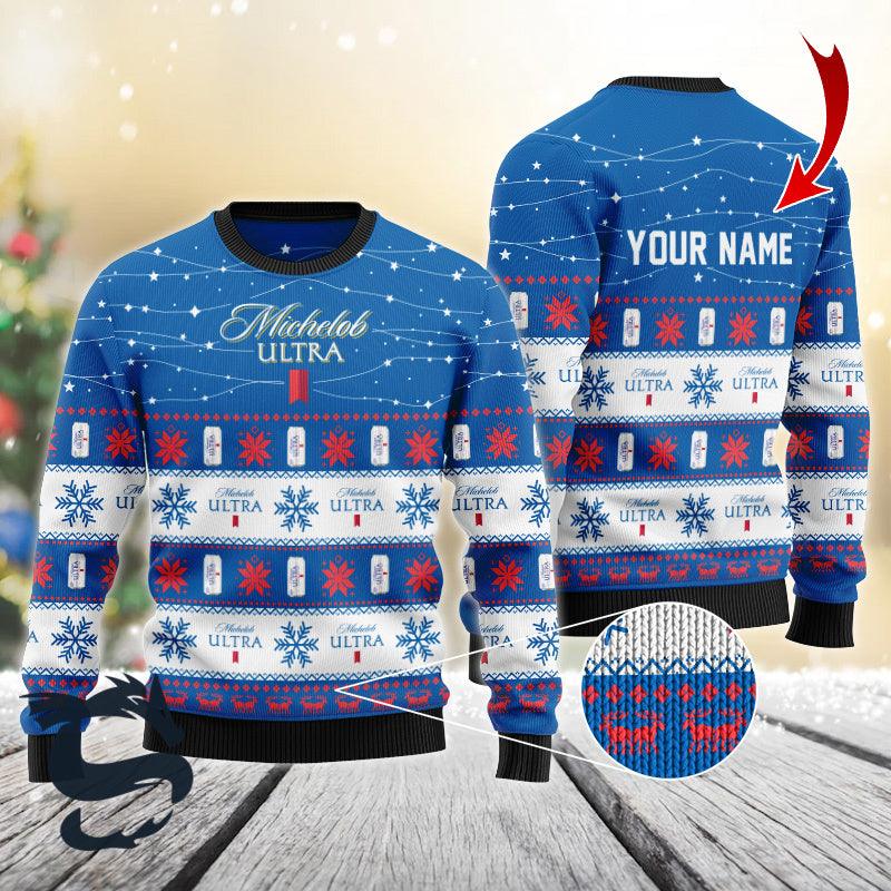 Personalized Hamm's Beer Makes Me High Christmas Ugly Sweater