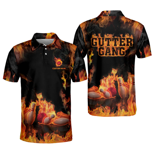 Tendpins Personalized Flame Bowling Shirts for Men, Gutter Gang Bowling ...