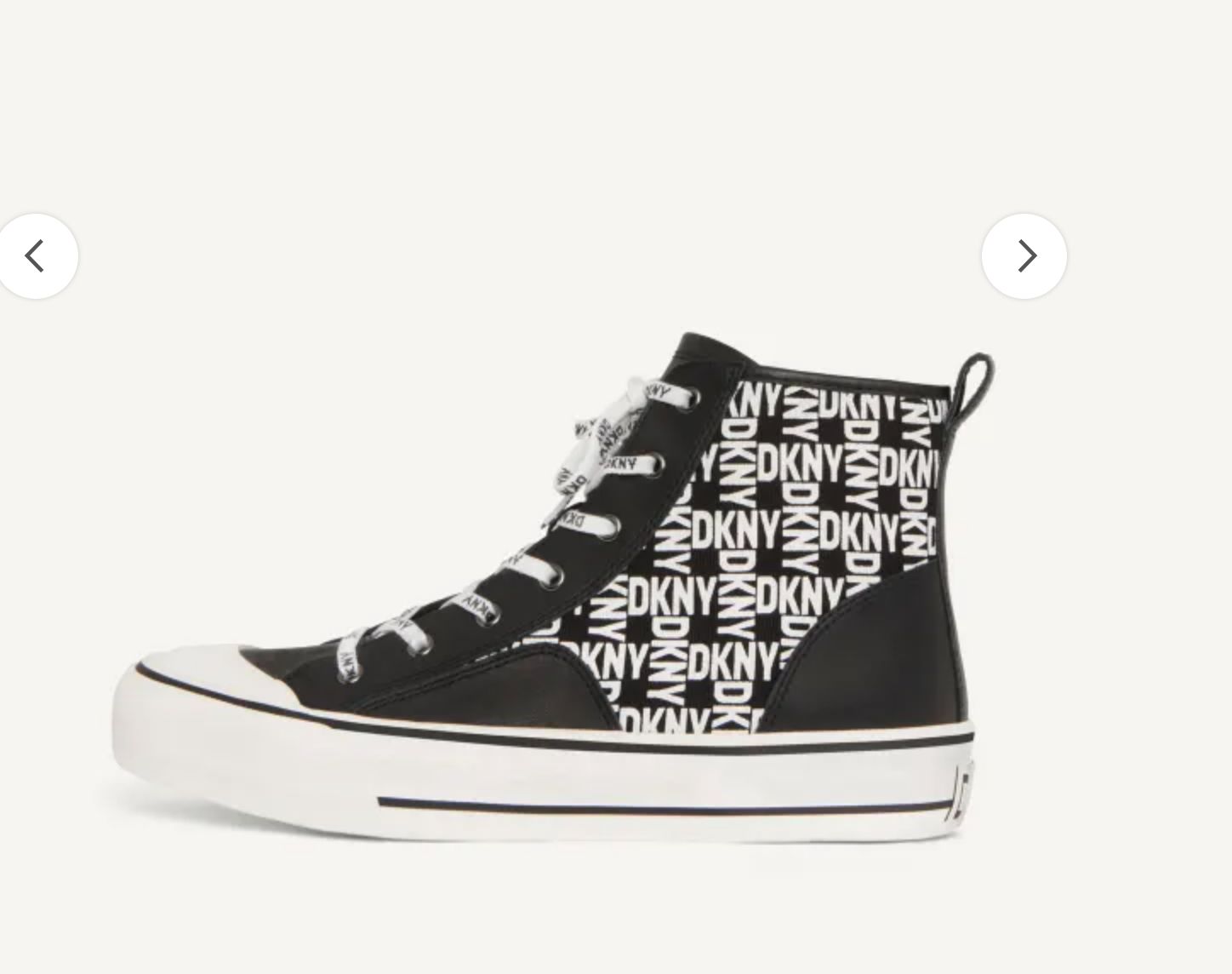 DKNY sz VARIOUS SIZES logo lace up shell toe high top canvas sneakers black NWT