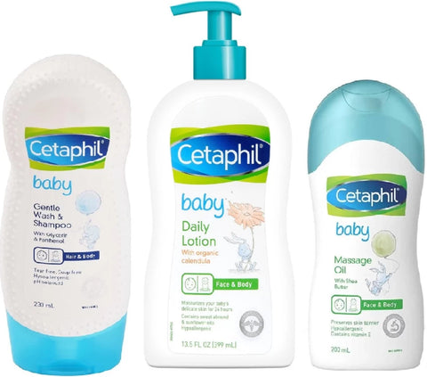 Cetaphil Baby Daily Lotion, Gentle Wash & Shampoo, Massage Oil: Nurturing Care for Your Little One