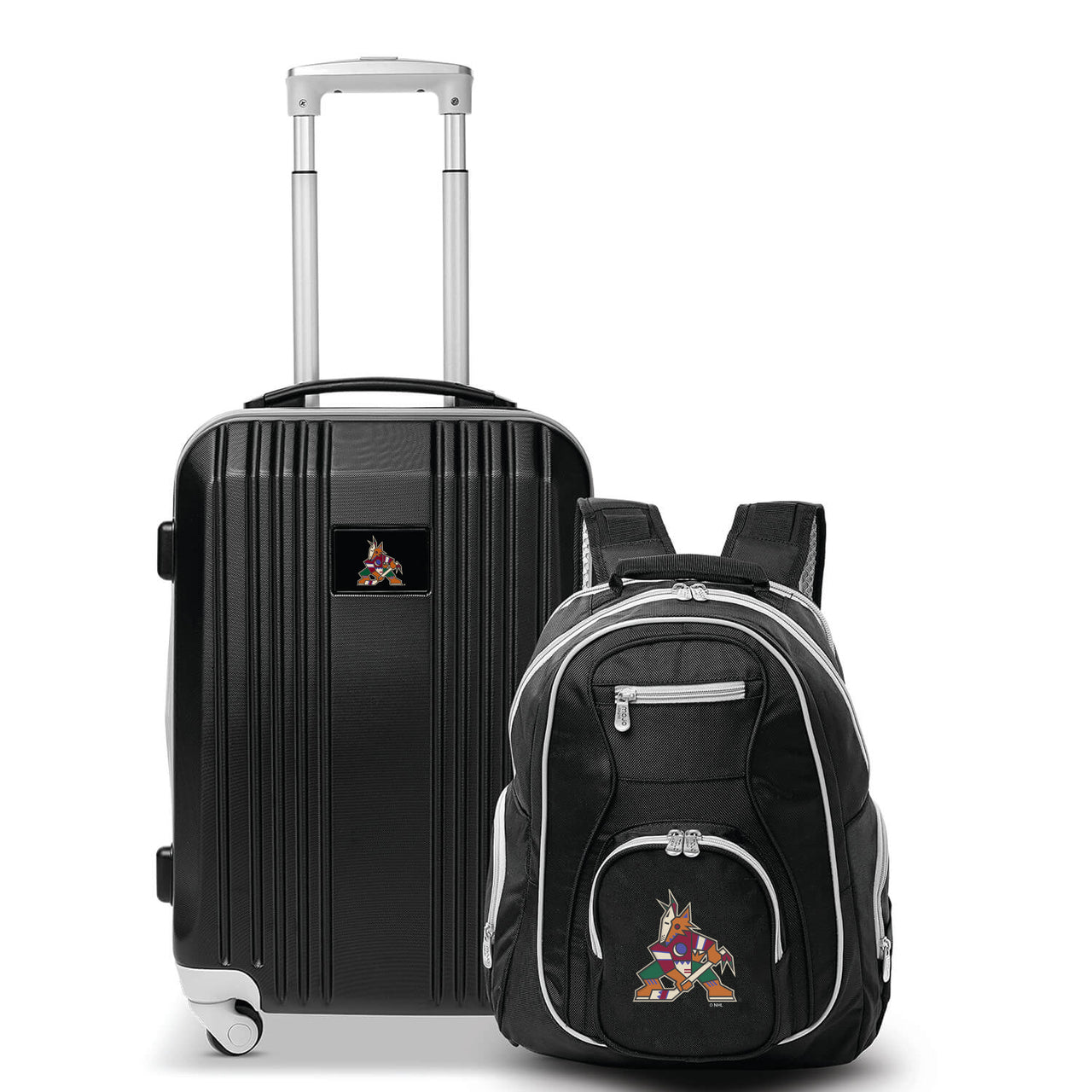 Arizona Coyotes 2 Piece Premium Colored Trim Backpack and Luggage Set
