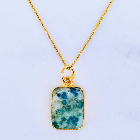 The Rectangle K2 Gemstone Necklace - Gold Plated – Lapis London