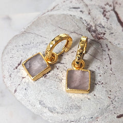 rose quartz gemstone earrings 