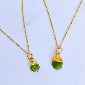 August Peridot Birthstone Necklace