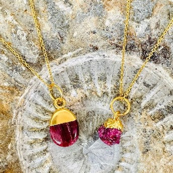 July Ruby Birthstone Necklace 