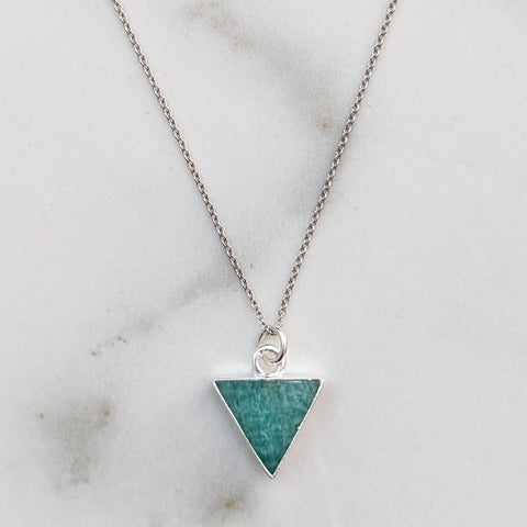 Amazonite The Triangle Sterling Silver Necklace