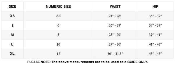 Swimwear Size Chart – thalassabikinis