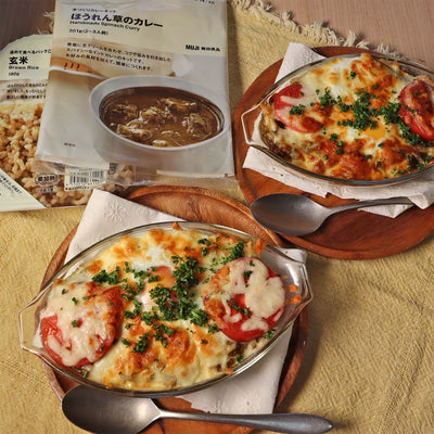 無印良品「手づくりカレーキット ほうれん草のカレー」でほうれん草のシーフードカレードリア