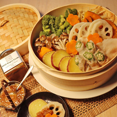 KINOKUNIYAの商品で作る！白身魚と豚肉と彩り野菜のセイロ蒸し