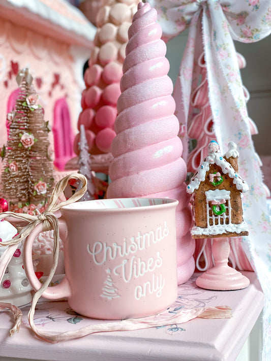 Christmas Boho Rainbow - Cute Pink Aesthetic Xmas Coffee Mug by Code  Clothes