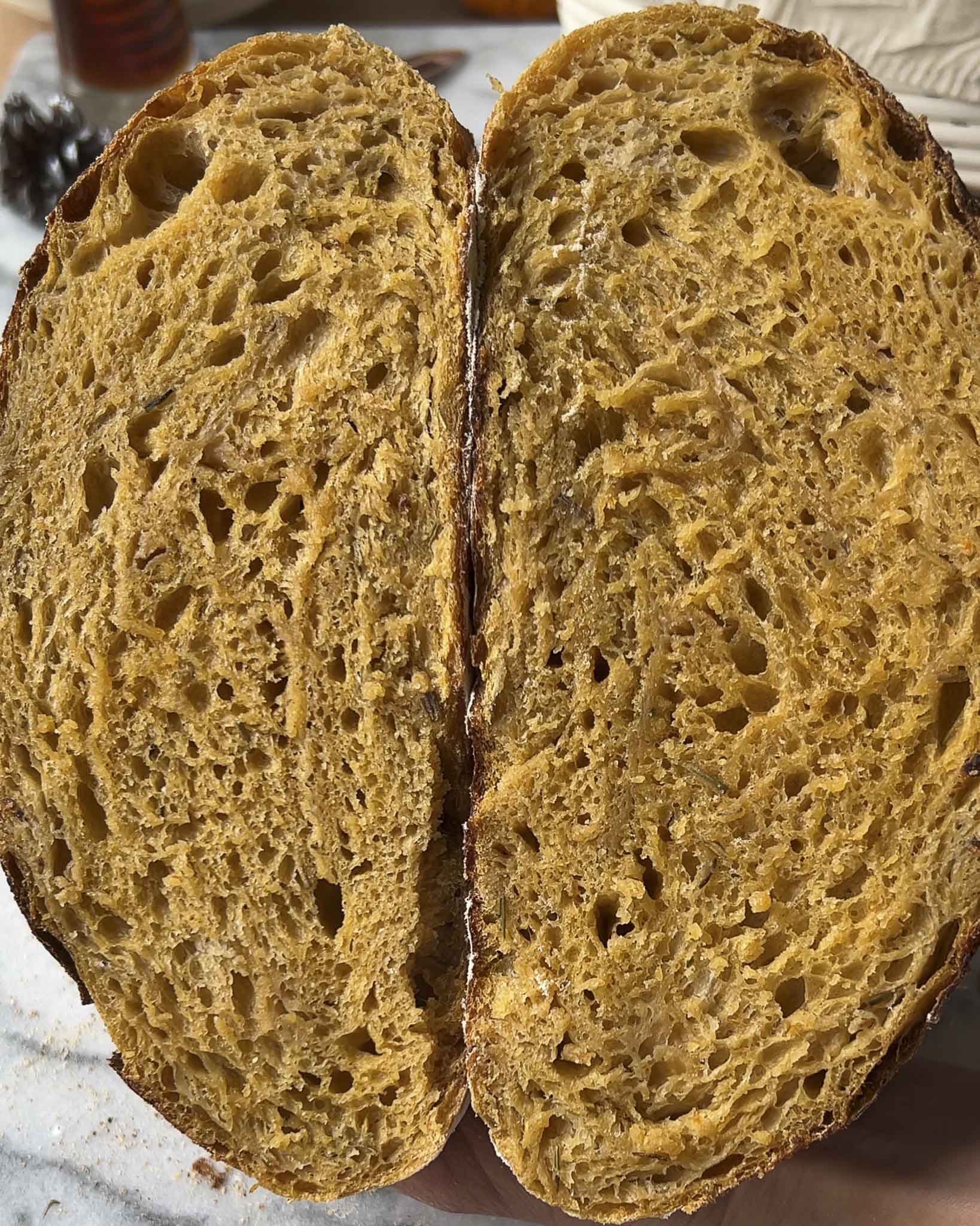 Sourdough Pumpkin Bread Crumb