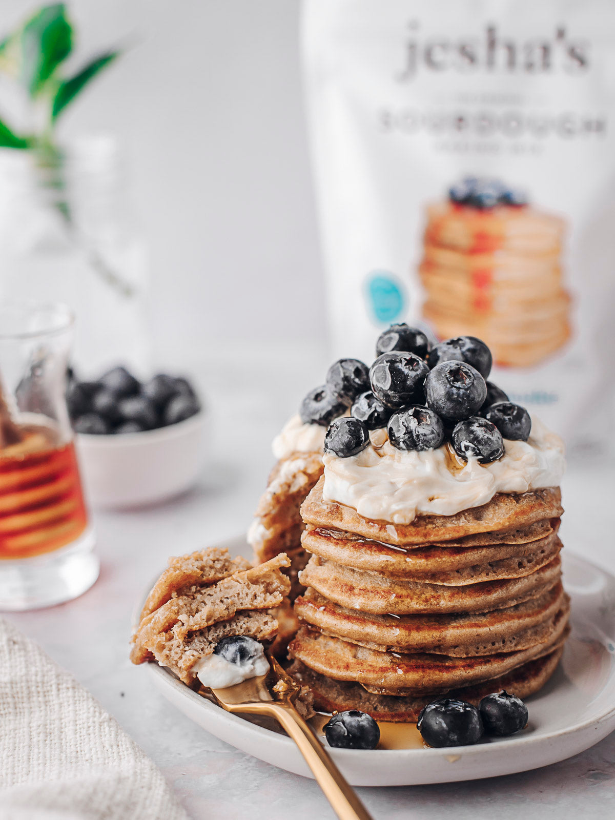 Sourdough Blueberry Pancakes