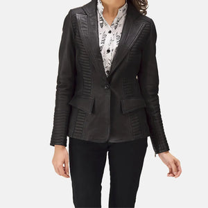Black Leather Blazer Women - Sheepskin Leather - The Jacket Lover