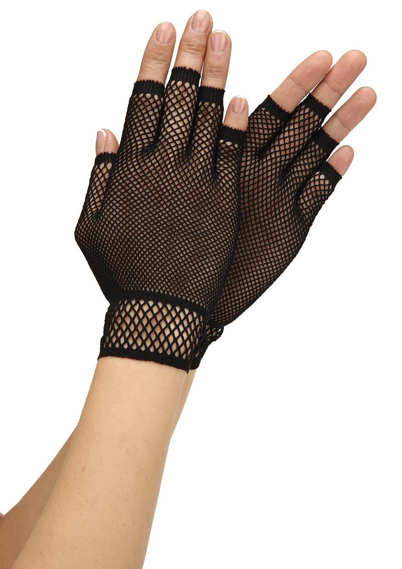 Fingerless Fishnet Opera Glove (Black)