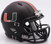NCAA Miami Hurricanes SPEED Mini Football Helmet - BLACK